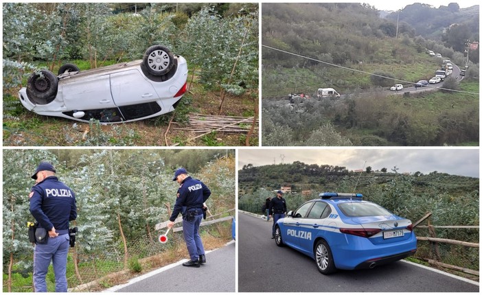 Imperia: auto fuori strada a Montegrazie, ferite madre e figlia di 80 e 56 anni (Foto)