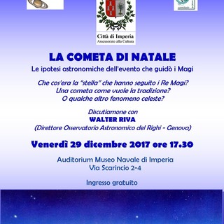 Imperia: venerdì all'Auditorium incontro su “La cometa dei magi. Ipotesi astronomiche&quot;