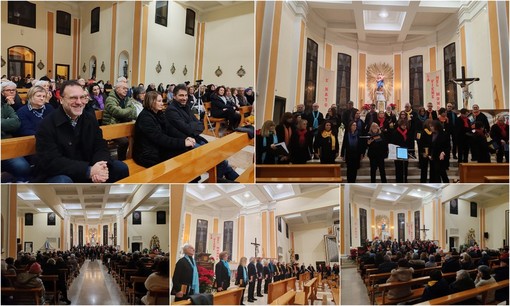 Vallecrosia, chiesa gremita per il concerto 'Et in terra pax' del coro Troubar Clair (Foto e video)