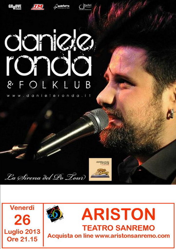 Sanremo: 50 anni di Teatro Ariston, il 26 luglio concerto di Daniele Ronda