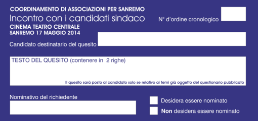 Sanremo: sabato mattina al Centrale un dibattito pubblico con i candidati a sindaco