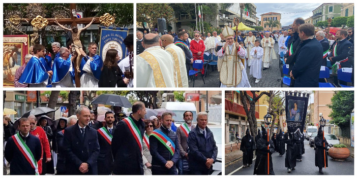 Diano Marina, la pioggia non ferma il raduno delle Confraternite liguri  (foto e video)