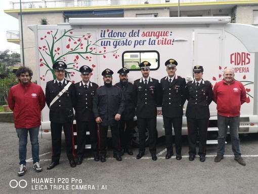 Sanremo: visita della Fidas alla Caserma di Villa Giulia, numerosi Carabinieri hanno donato il sangue