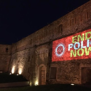 Sanremo: Per la giornata del ‘End Polio Now’ il Rotary illumina il Forte di Santa Tecla