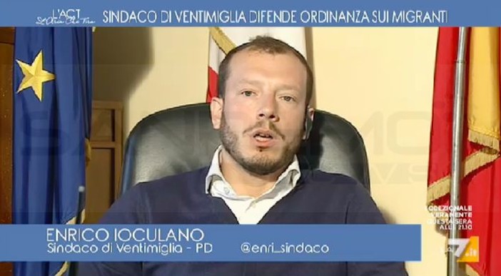 Ventimiglia: cibo ai migranti, il Sindaco Ioculano in diretta su La7 a 'L'aria che tira', “Polemica strumentale, siamo stati noi i primi a dar loro da mangiare”