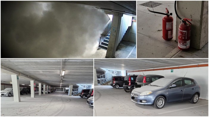Svuotano estintori nel parcheggio di Taggia: danni anche alle auto, denunciato ragazzo di Vallecrosia