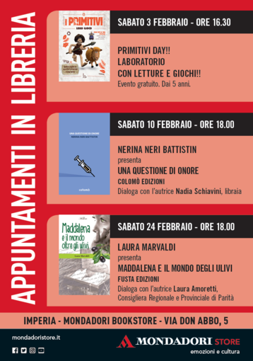 Imperia: sabato pomeriggio alla Mondandori “I Primitivi al cinema e...in libreria”