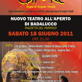 Badalucco: sabato 18, teatro in piazza con 'Edipo Re' della Compagnia Teatro Iniziatico Athanor