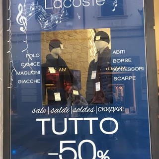 Sanremo: il negozio Lacoste di via Matteotti lancia la settimana del &quot;Festival dell'abbigliamento&quot;