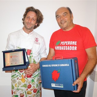 Lo chef Federico Lanteri e Claudio Porchia presidente Associazione Ristoranti della Tavolozza