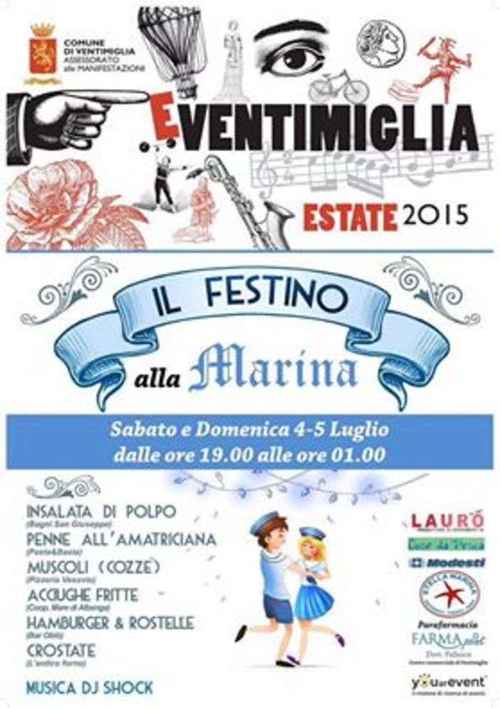 Ventimiglia: sabato e domenica musica e buon cibo sotto le stelle con il 'Festino alla Marina&quot;