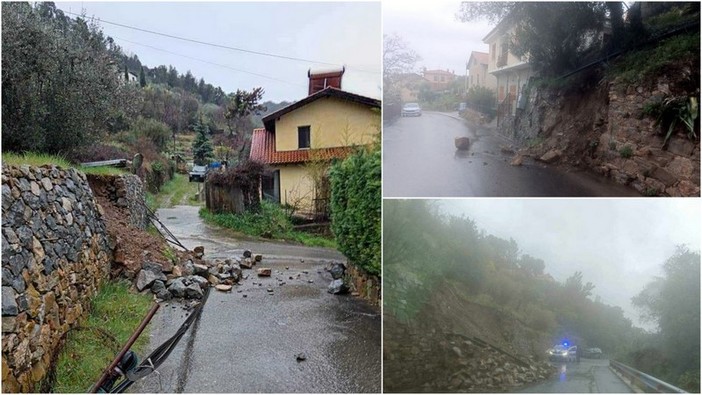 Pioggia, il maltempo causa tre frane tra Vallebona e Seborga (Foto)