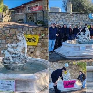 Cultura della legalità, Bordighera inaugura la fontana di Dodò alle case confiscate alla mafia (Foto e video)