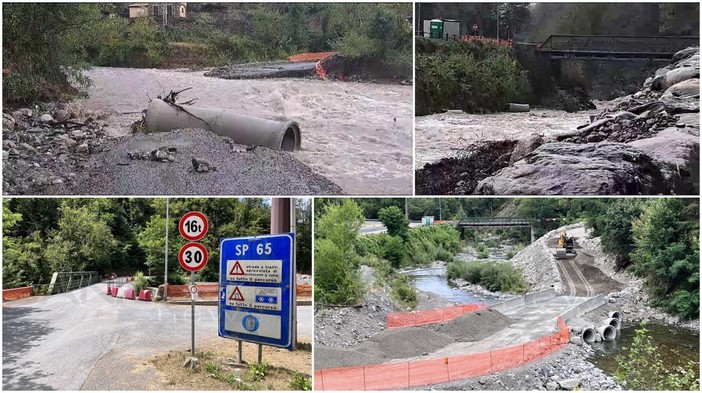 Torrente distrugge guado a Molini di Triora: Provincia al lavoro per ripristinare la viabilità (Foto e Video)