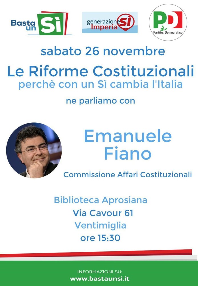 Ventimiglia: i Giovani Democratici del circolo Intemelio organizzano un banchetto informativo per il referendum