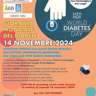 Giornata mondiale sulla lotta contro il diabete, il Lions Club Bordighera in prima linea  (foto)