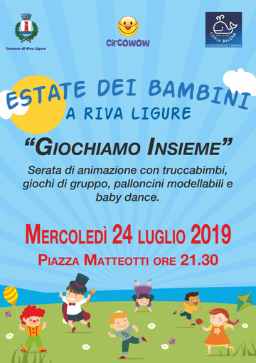 Riva Ligure: prosegue la rassegna 'BimBumBam! ArRiva il Festival dei Bambini' con 'Giochiamo Insieme'