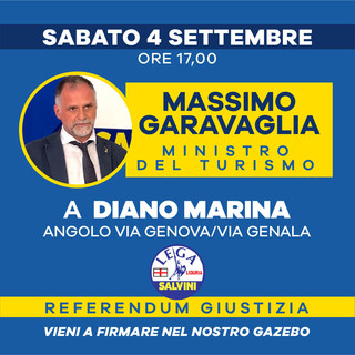 Il Ministro del Turismo Massimo Garavaglia domani la visita in Provincia di Imperia