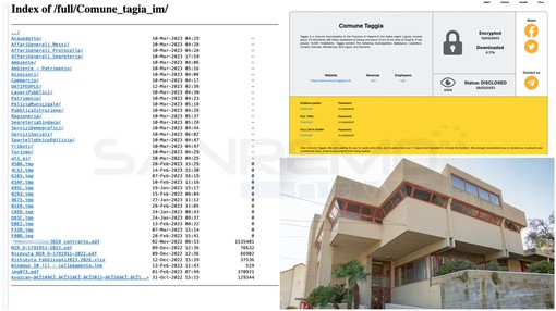Hacker pubblicano l'intero database del comune di Taggia: online anche documenti di altre amministrazioni