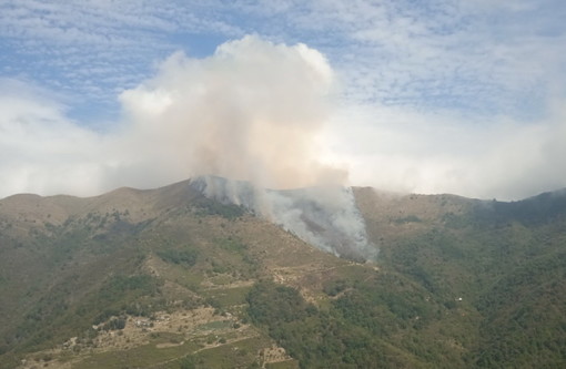 Montalto Carpasio: quasi spento l'incendio che per due giorni ha bruciato il bosco, oggi la bonifica