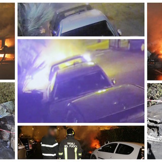 Sanremo: nei filmati di videosorveglianza della città le immagini dei criminali che hanno dato fuoco a due auto in corso Garibaldi (FOTO e VIDEO)