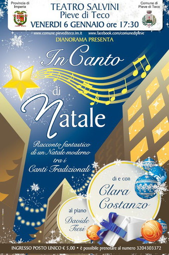 Pieve di Teco: venerdì 6 gennaio “InCanto di Natale” al teatro Salvini