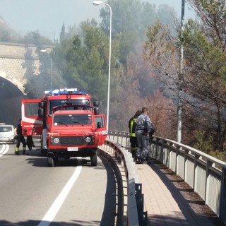 Ventimiglia: spento l'incendio in frazione Mortola, ripristinato il traffico ferroviario alle 19.12