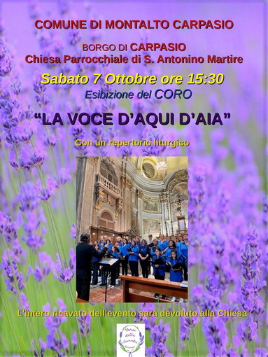 Concerto della corale della Costa Azzurra 'La Voce d'Aqui d'Aia' nella Chiesa Parrocchiale di Carpasio