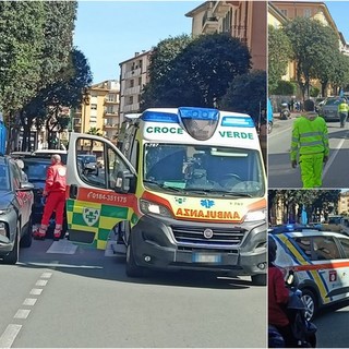 Ventimiglia, viene investita sulle strisce pedonali: mobilitazione di soccorsi in via Roma (Foto)