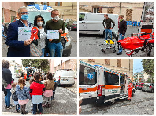 Imperia,  all'Istituto Littardi la Croce Bianca e il dottor Ranise parlano di prima emergenza ai piccoli allievi (Foto e Video)