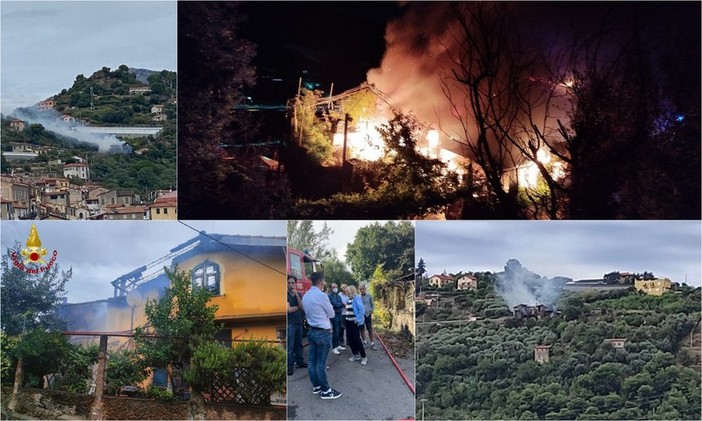 Ventimiglia, incendio in via Due Camini: nella notte sopralluogo dei vigili del fuoco