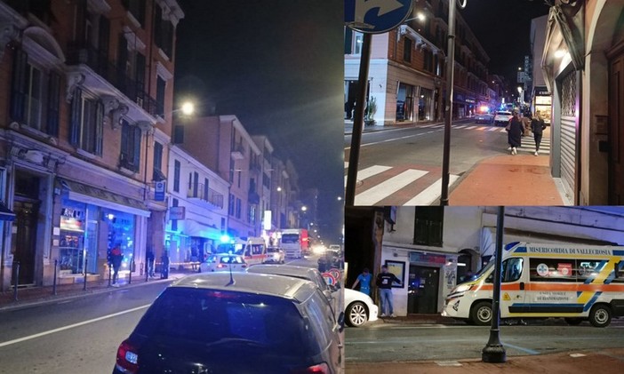 Ventimiglia, incidente in via Cavour: si alza in volo l'elisoccorso (Foto)