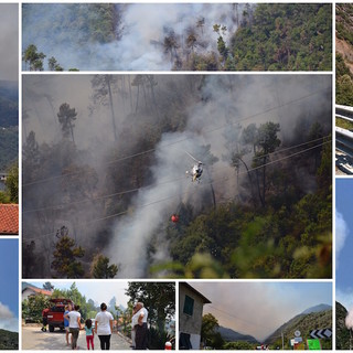 La provincia di Imperia nella morsa degli incendi, a Badalucco il rogo non è ancora domato, va meglio a Borello e Monte Nero