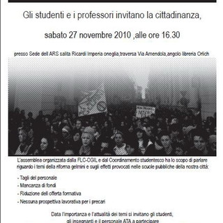 Imperia: scuola e protesta degli studenti, domani dibattito informativo