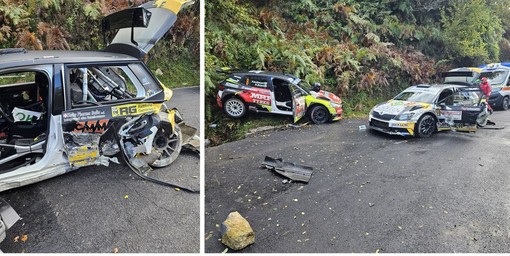 Incidente al Rally di Sanremo, Gangi e Andreucci fuori strada: incrinatura delle costole per la navigatrice Pons (Foto)