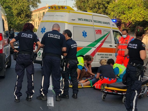 Sanremo, incidente a San Martino: un ferito trasportato in ospedale (foto)