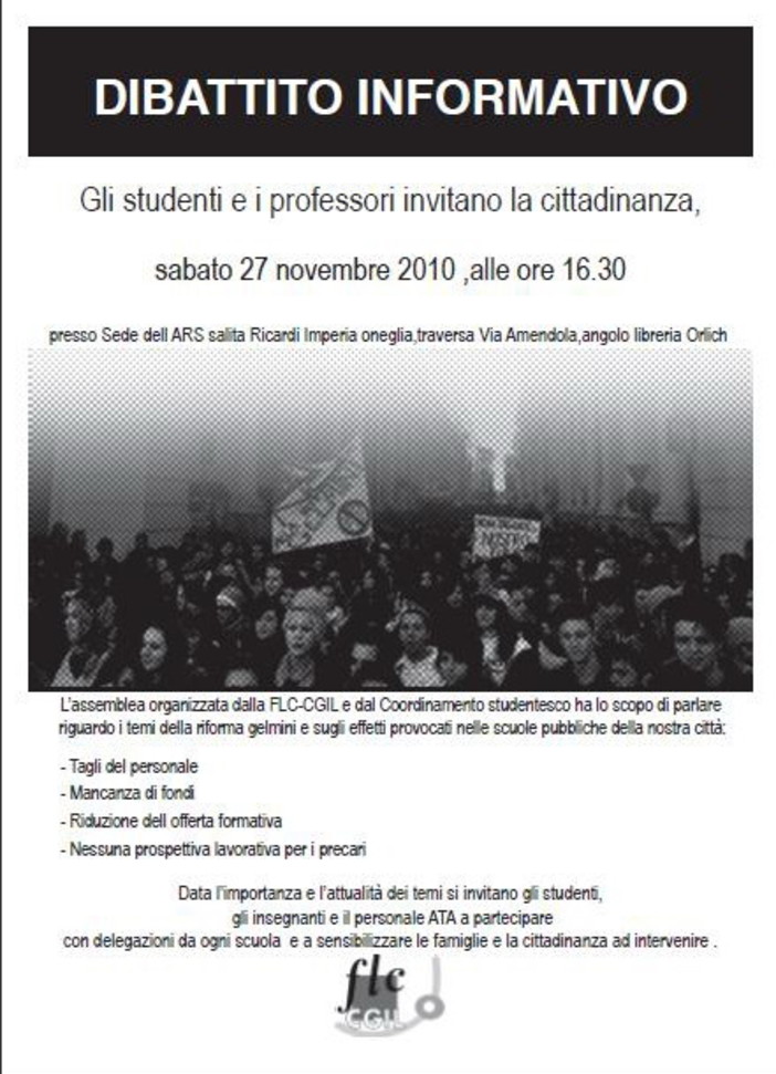 Imperia: scuola e protesta degli studenti, domani dibattito informativo