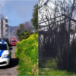 Vallecrosia, incendio in via I Maggio: coltre di fumo invade il centro città (Foto e video)