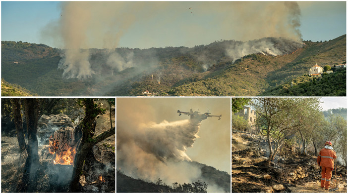 Incendio tra Sanremo, Ceriana e Taggia, il fronte si allarga: il racconto in mezzo ai volontari