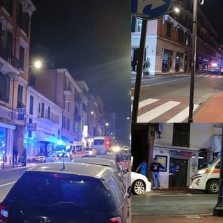 Ventimiglia, incidente in via Cavour: si alza in volo l'elisoccorso (Foto)