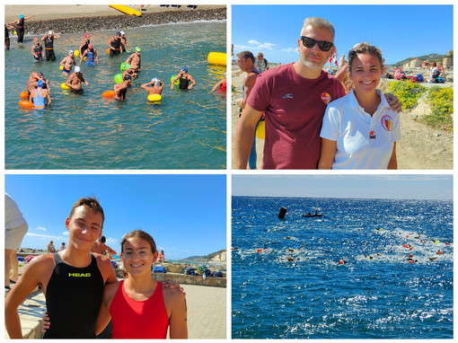 Imperia alla spiaggia di Borgo Foce il 1° Trofeo Nuoto in Mare. Vassallo: &quot;Città dello sport tutto l'anno&quot; (foto e video)