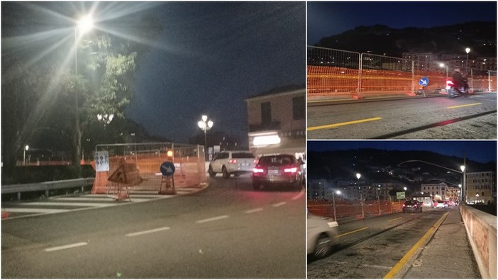 Ventimiglia, iniziati i lavori di allargamento del marciapiede sul ponte Doria (Foto)