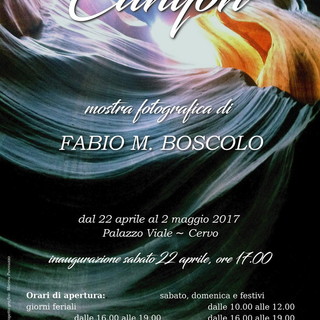 Cervo: domani, inaugurazione mostra fotografica 'Canyon' con immagini realizzate da Fabio Michael Boscolo