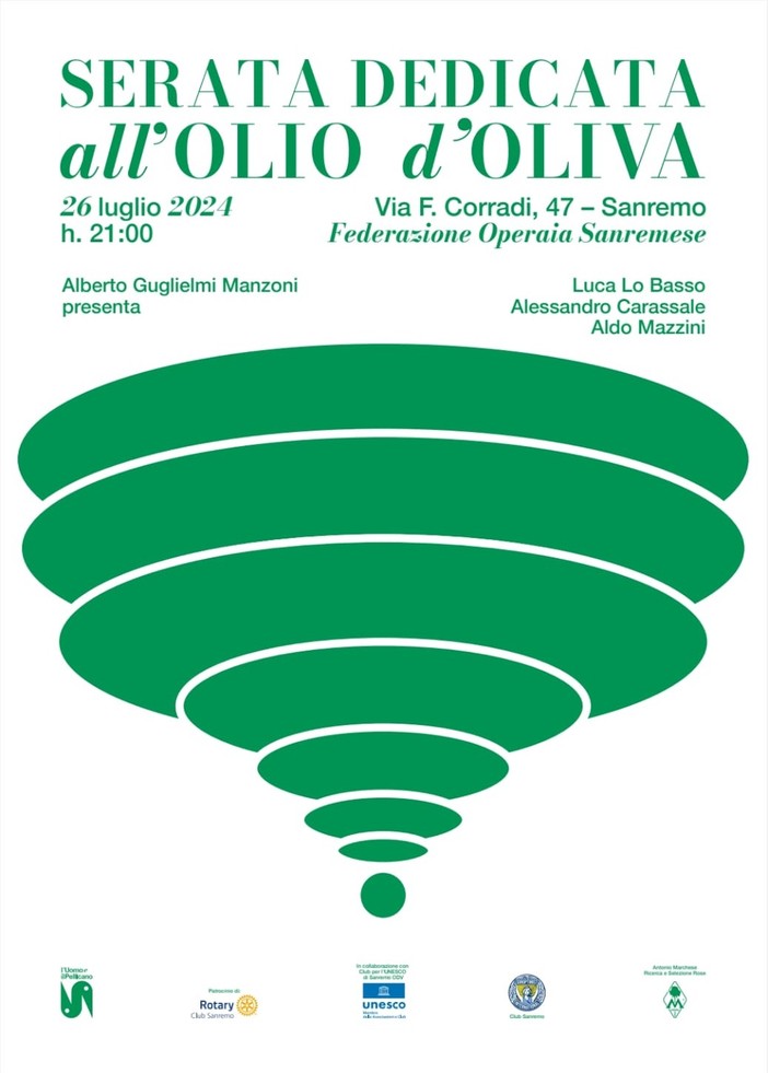 Sanremo, domani alla Federazione Operaia serata dedicata all'olio di oliva