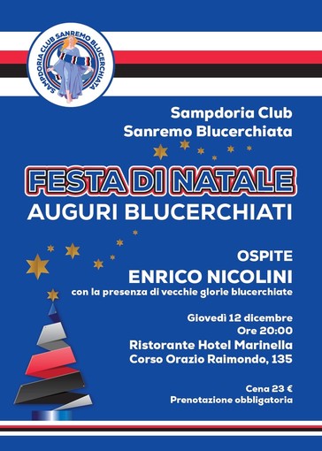 Sanremo: il 12 dicembre la festa degli 'Auguri Blucerchiati', i tifosi della Sampdoria si riuniscono al Marinella