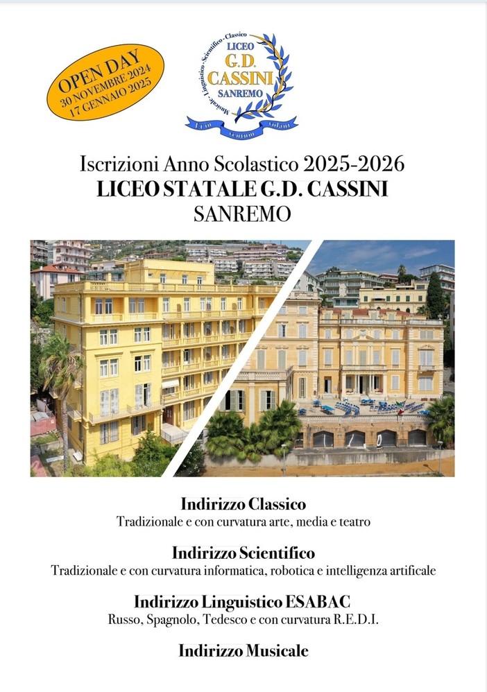 Open Day al Liceo Cassini: un'occasione per scoprire il tuo futuro scolastico