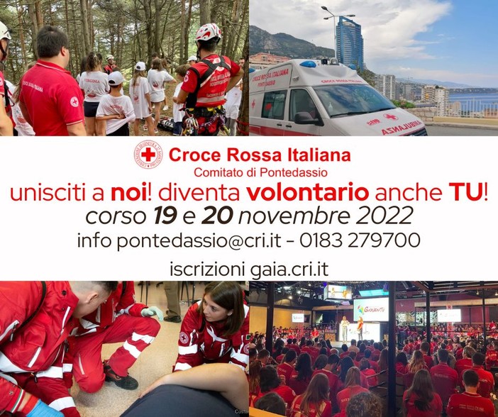 Pontedassio: al via corso di accesso per diventare Volontari del Comitato della Croce Rossa Italiana
