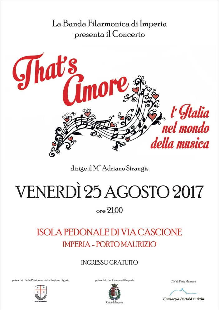 La Banda Filarmonica di Imperia in concerto venerdì in piazza Fratelli Serra