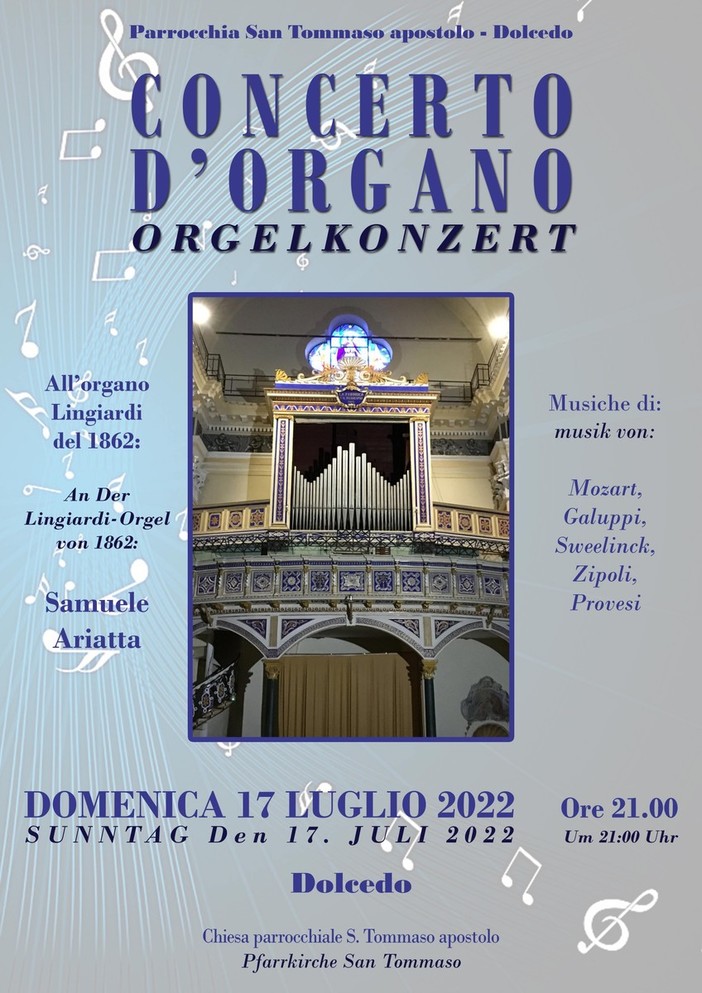 Dolcedo, domenica concerto di Samuele Ariatta nella Chiesa di San Tommaso