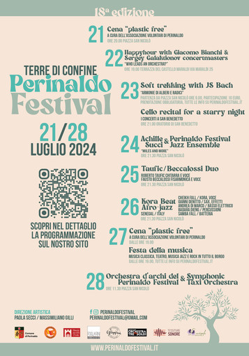 Dal 21 al 28 luglio torna la XVIII edizione “Terre di Confine, Perinaldo Festival”